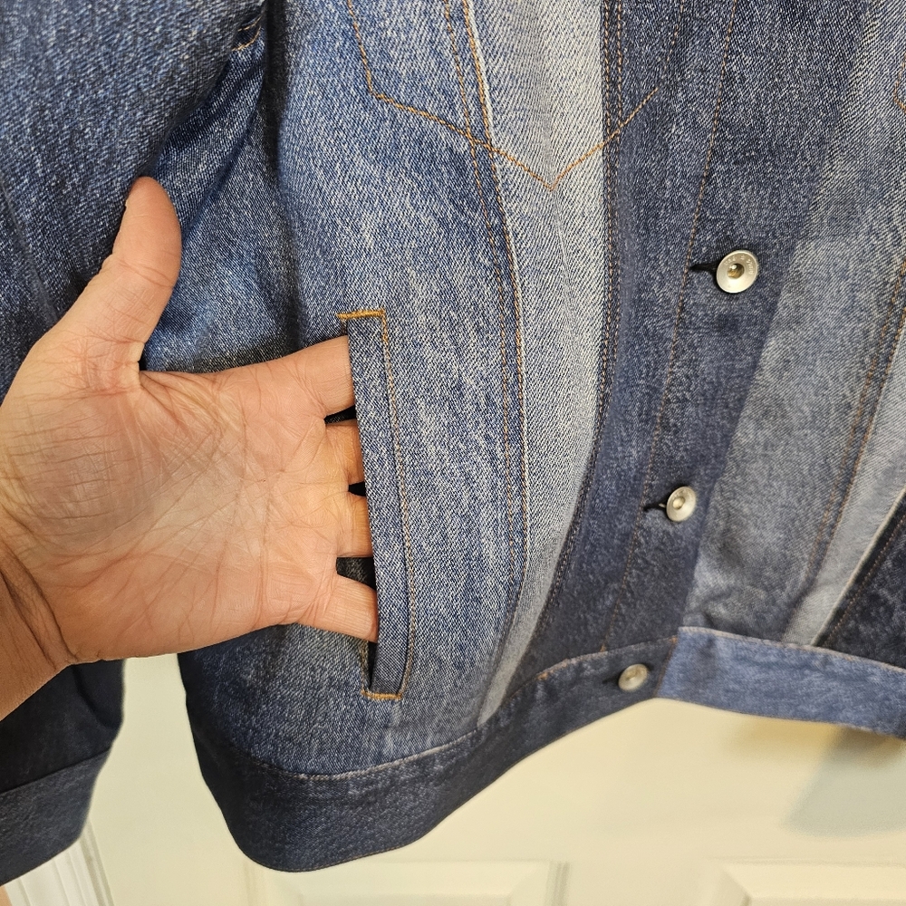 Rag & Bone Patchwork Liquid Miramar Trucker Butto… - image 8